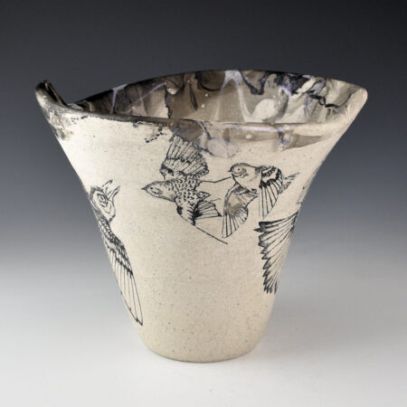 Alternative view of Folwell, Jody - White Micaceous Jar with Birds (2026)