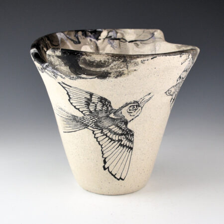 Folwell, Jody - White Micaceous Jar with Birds (2026)