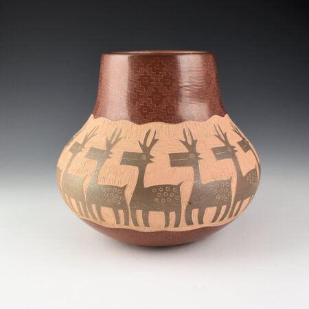 Naranjo, Jody - Water Jar with 14 Deer (1999)
