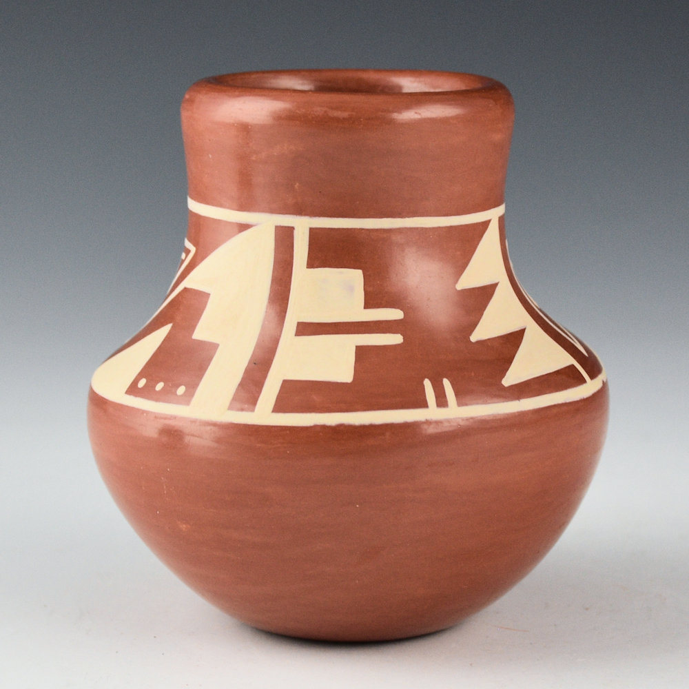 Gutierrez, Kathy - Red Water Jar with Lightning and Rain Designs - Image 2