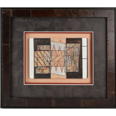 Namingha, Les - "Double Katsina Face" Clay Tile, Framed (1998)