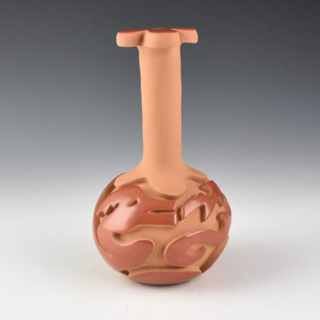 Cain, Linda - Long Neck Jar with Carved Avanyu and Flower Rim (2026)