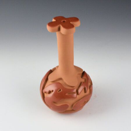 Alternative view of Cain, Linda - Long Neck Jar with Carved Avanyu and Flower Rim (2026)