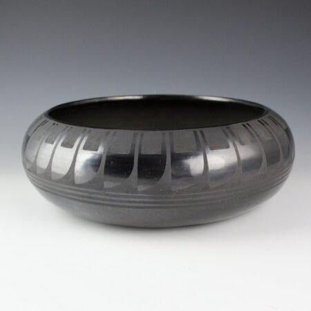 Alternative view of Martinez, Maria - 10"W Wide Bowl with Feather Pattern (1920's), "Marie"