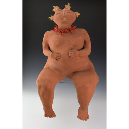 Naranjo-Morse, Nora - 20" Tall "Mud Woman" Figure with Coral Necklace (1994)