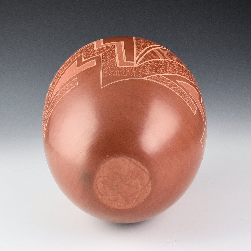Folwell, Polly Rose - 8" Tall Jar with Asymmetric Rim and Mesa Designs - Image 4