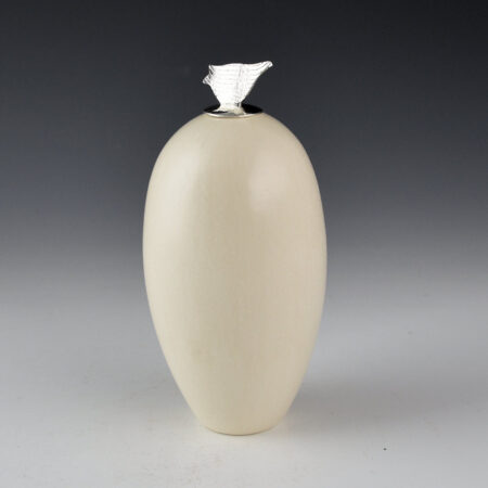 Alternative view of Duwyenie, Preston - White Seed Jar with Silver Quail Lid