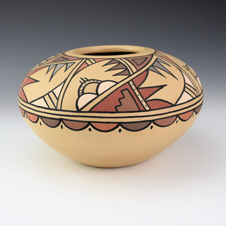 Vigil, Tim "Sunbird" - Large Polychrome Bowl with Clouds and Rain Designs (1980s)