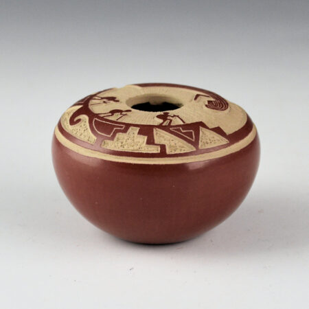 Alternative view of Youvella, Wallace - Red Bowl with Figures and Rainbow Figure (1980s)