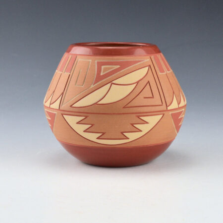 Alternative view of Curran, Alvin - Polychrome Bowl with Clouds and Feathers (1990s)