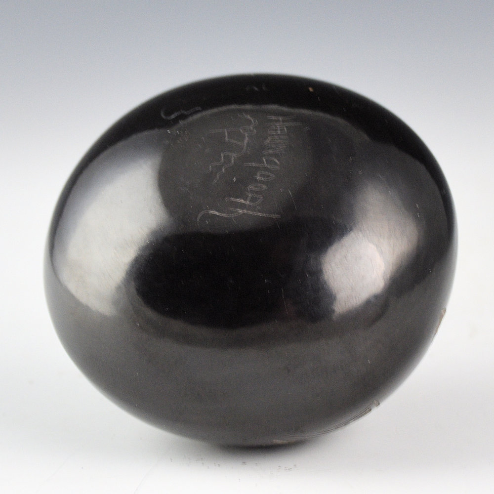 Haungooah, Art Cody - Black Bowl with Feather and Bird Wing Designs (1981) - Image 4