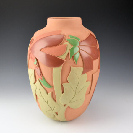 Alternative view of Borts-Medlock, Autumn  - "Awaiting the Messenger" 10" Tall Jar with Dragonfly and Clouds