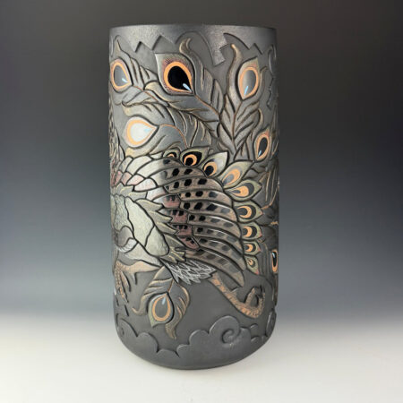 Alternative view of Tafoya, Jennifer & Chris Youngblood - 15" Tall "Feathers of Fire" Phoenix Jar