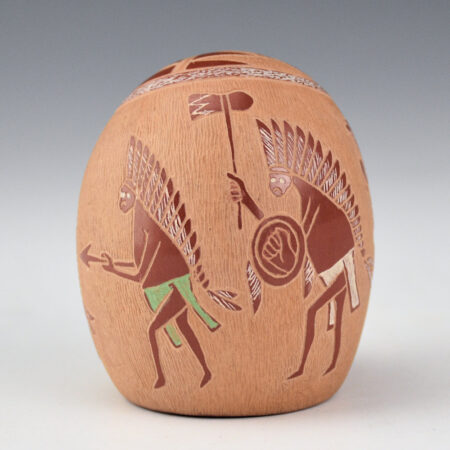 Alternative view of Tafoya, Camilio - "Comanche Dancers" Seedpot (1983)