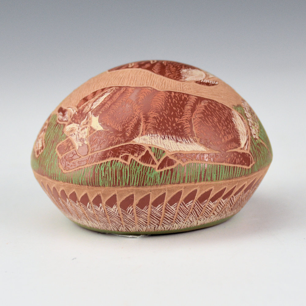 Tafoya, Camilio - "Deer Family" Seedpot (1985)