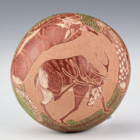 Alternative view of Tafoya, Camilio - "Deer Family" Seedpot (1985)