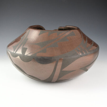Alternative view of Dunlap, Carlos - 11" Wide Brown Jar with Rain Designs and Kiva Step Rim (1980)