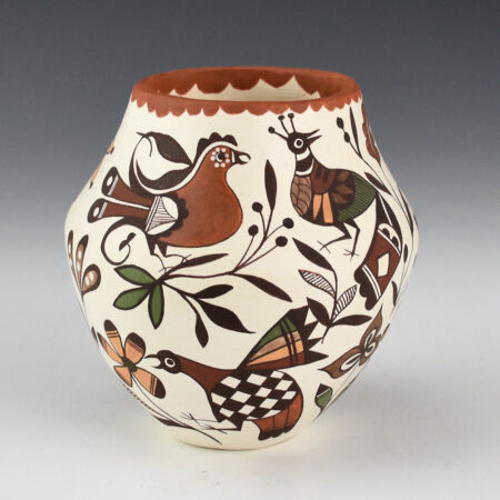Lewis-Garcia, Diane - Polychrome Water Jar with 12 Birds and Flowers