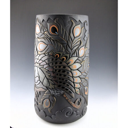 Alternative view of Tafoya, Jennifer & Chris Youngblood - 15" Tall "Feathers of Fire" Phoenix Jar