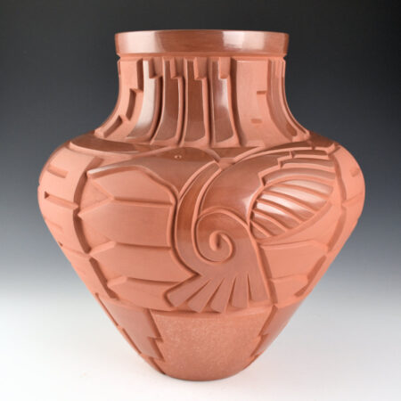 Begay, Daniel - "Family Stories" Water Jar with Carved Hummingbird and Butterfly