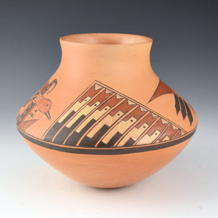 Alternative view of Quotskuyva, Dextra - "Birds and Feathers" Jar (1980s)
