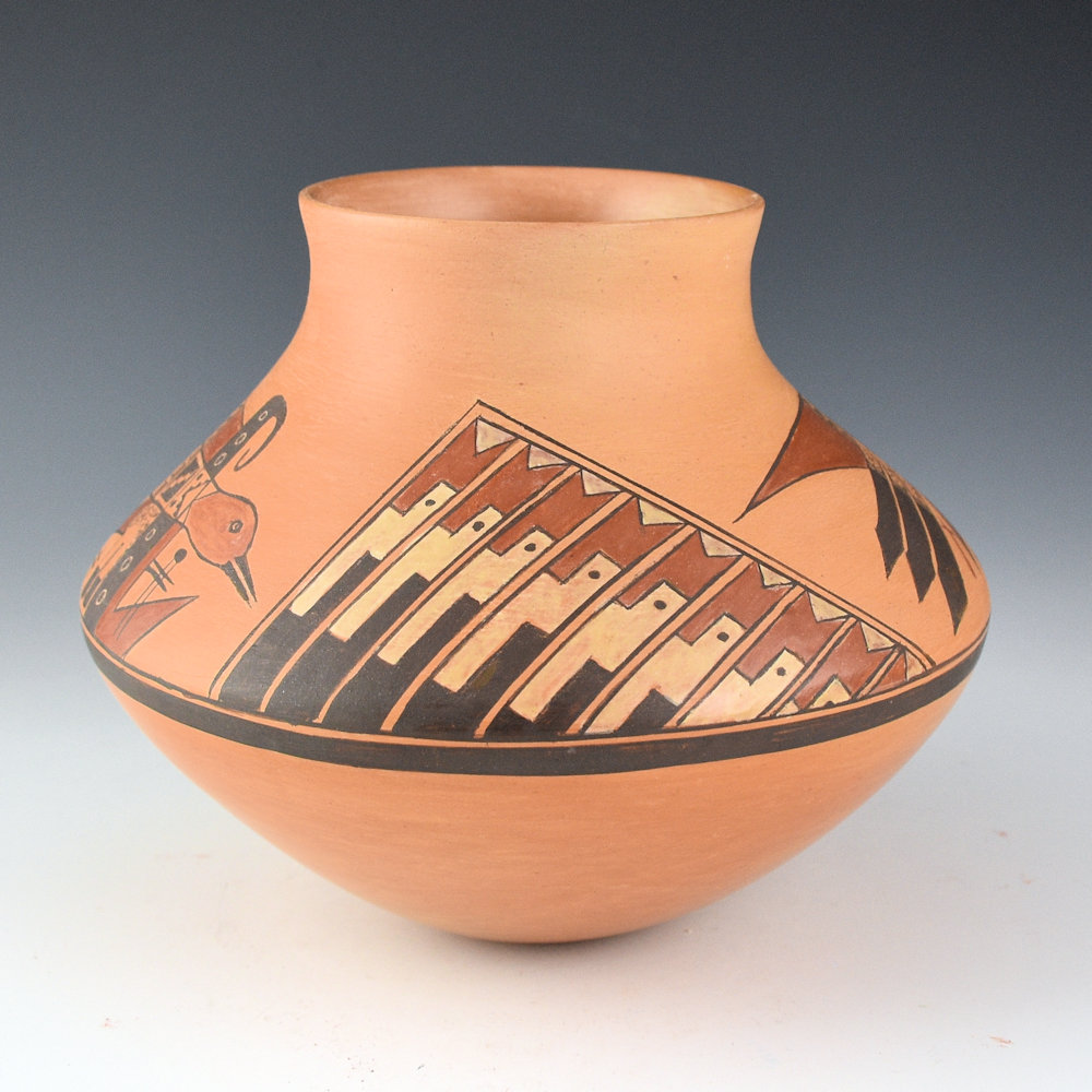 Quotskuyva, Dextra - "Birds and Feathers" Jar (1980s) - Image 2