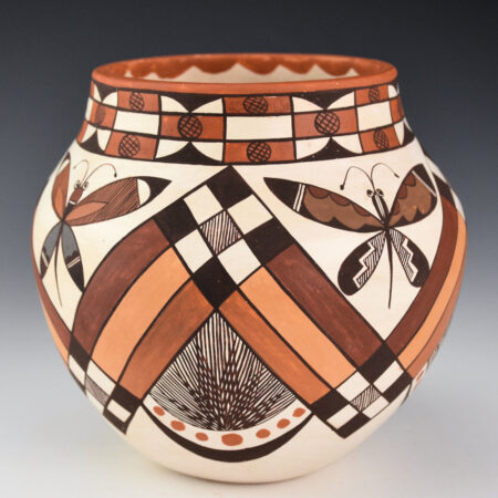 Alternative view of Lewis-Garcia, Diane - Polychrome Water Jar with 4 Dragonflies and Rainbows