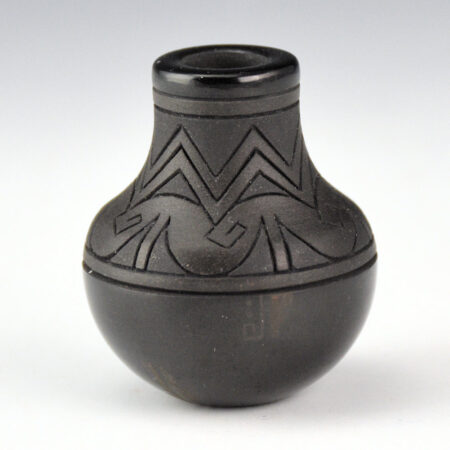 Alternative view of Curran, Dolores - "Poly-Tonal" Jar with Mountains and River Designs