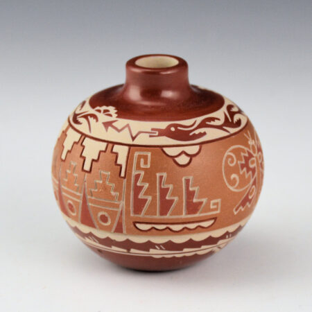 Curran, Dolores - Small Polychrome Jar with Butterfly and Avanyu