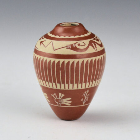 Curran, Dolores - Jar with Avanyu, Feathers, and Birds