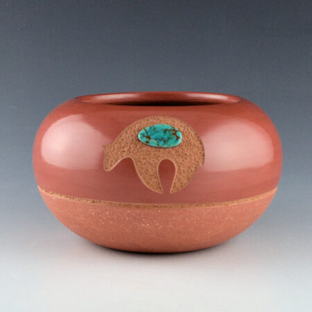 Tse-Pe, Dora -  Bowl with Bear and Turquoise (1993)