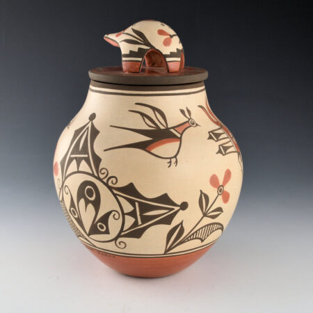 Alternative view of Medina, Marcellus & Elizabeth Medina - Jar with Zia Birds, Flowers, and Lid (2020)