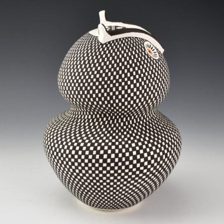 Alternative view of Antonio, Frederica - Tall Checkerboard Double Lobe "Owl" Jar