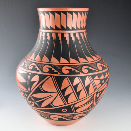 Sandia, Geraldine - 10.75" Tall Water Jar with Feathers