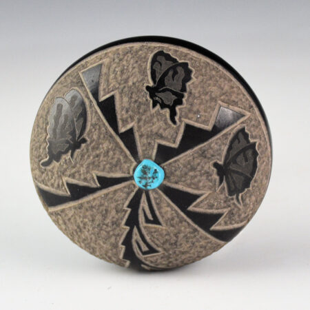 Alternative view of Garcia, Gloria "Golden Rod" - Seedpot with Butterflies, Flower, and Turquoise