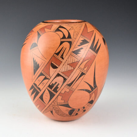 Kahe, Gloria - Tall Jar with Hopi Birds and Shard Designs