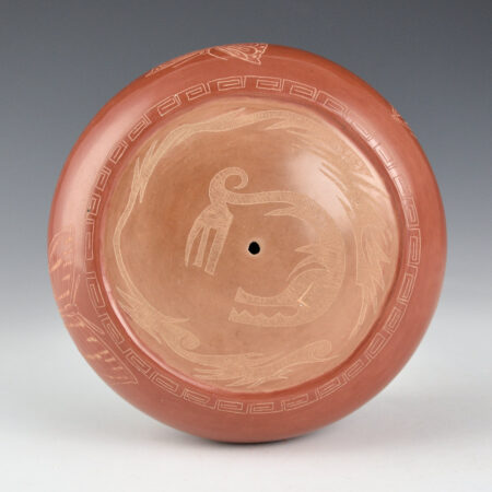 Alternative view of Medicine Flower, Grace - Red and Tan Seedpot with Butterflies (1976)