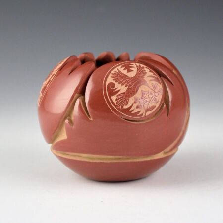 Alternative view of Medicine Flower, Grace - Carved Bowl with Hummingbird Medallions (1990)