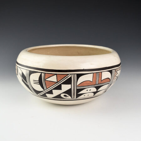 Naha, Helen "Featherwoman" - Open Bowl with Birds and Rain Clouds (1970s)
