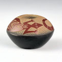 Lonewolf, Joseph - Red and Black Bowl with Mimbres Lizard (1972)