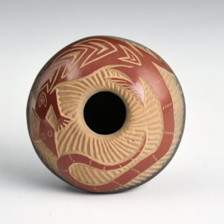 Alternative view of Lonewolf, Joseph - Red and Black Bowl with Mimbres Lizard (1972)