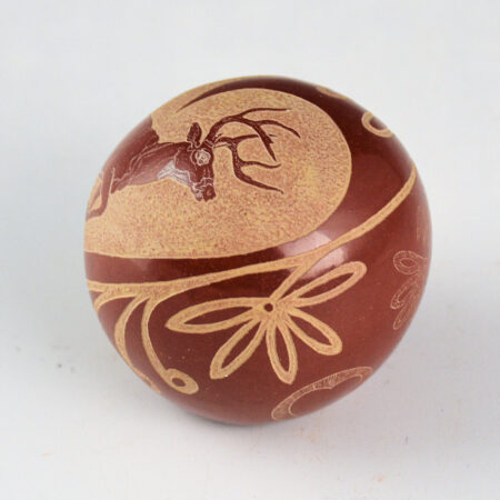 Alternative view of Lonewolf, Joseph - "Realistic Deer and Butterfly" Seedpot (1986)