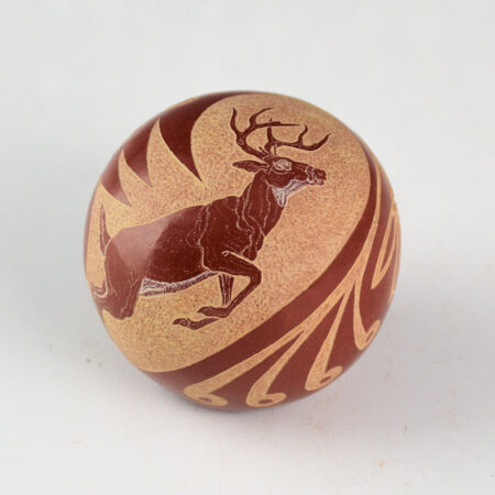 Lonewolf, Joseph - "Realistic Deer and Butterfly" Seedpot (1986)
