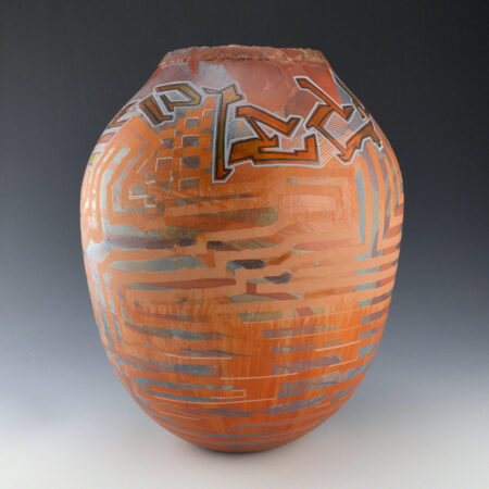 Alternative view of Folwell, Kaa - "From Earth and Sky" 12" Tall Avanyu Jar