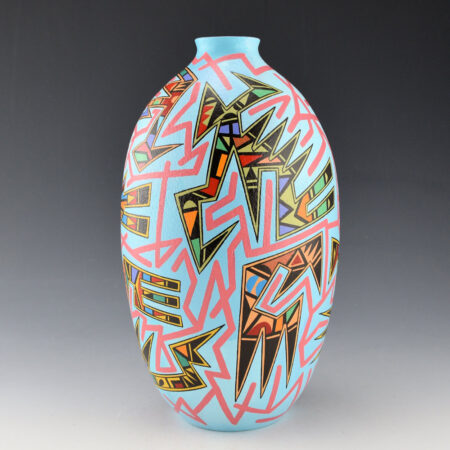 Alternative view of Namingha, Les - "Blue Skies and Sikyatki Birds" Tall Jar
