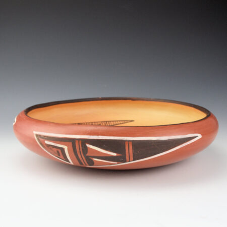 Alternative view of Rickey, Marcia - Red and White Open Bowl with Hopi Bird (1970s)
