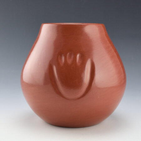 Tafoya, Margaret - Small Red Storage Jar with Three Bear Paws (1980s)