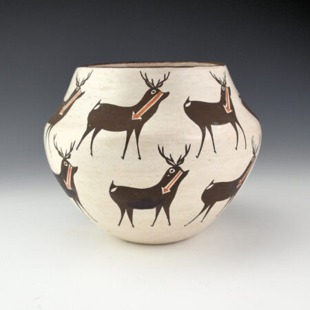 Alternative view of Chino, Marie Z. - Water Jar with 12 Heartline Deer (1960s)