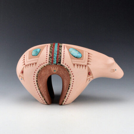 Alternative view of Sanchez, Russell  - 10" Long Polychrome Bear with Cloud Designs and 186 Inset Stones, Ribbons