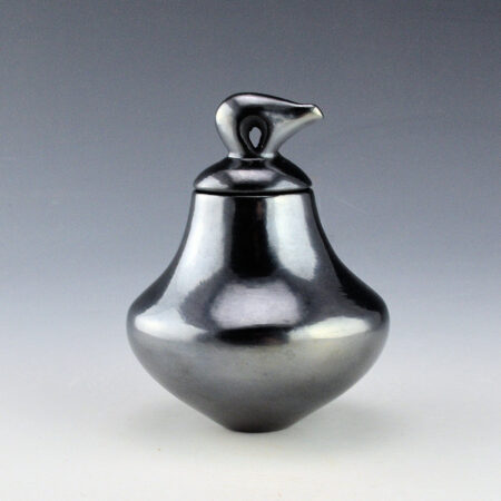 Sanchez, Russell  - Gunmetal Fired Low-Shoulder Jar with Bear Lid